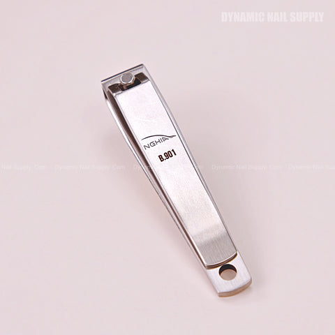 A B901 Professional Large Stainless Steel Nail Clipper with a straight blade rests on a plain light surface.