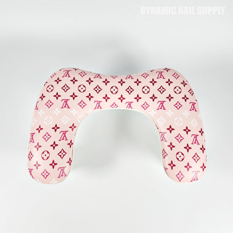 (Luxury Logo) U-SHAPE Microfiber Leather Armrest with Cushion Pillow for Pedicure Manicure (Reposabrazos Para Manicura)