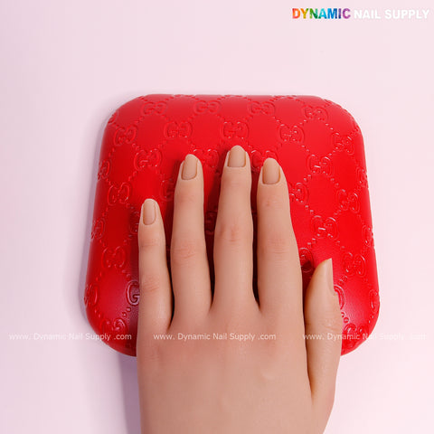 (Red GC Engrave) Leather Elbow Pillow Pad Arm Rest Support for Manicure Nail Desk