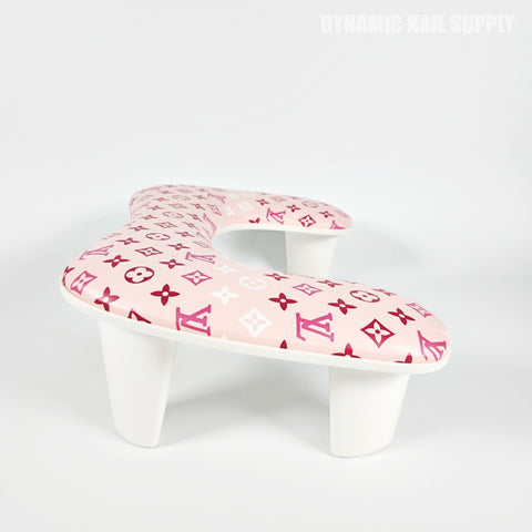 (Luxury Logo) U-SHAPE Microfiber Leather Armrest with Cushion Pillow for Pedicure Manicure (Reposabrazos Para Manicura)