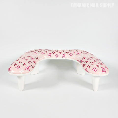 (Luxury Logo) U-SHAPE Microfiber Leather Armrest with Cushion Pillow for Pedicure Manicure (Reposabrazos Para Manicura)