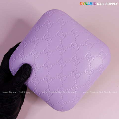 (Violet GC Engrave)  Leather Elbow Cushion Pad Arm Rest Support for Manicure or Pedicure