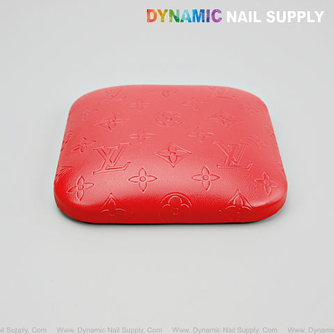 (Red LV Engrave) Elbow Pad for Nail Tech : Soft Pu Leather, Supportive, Built for Long Hours