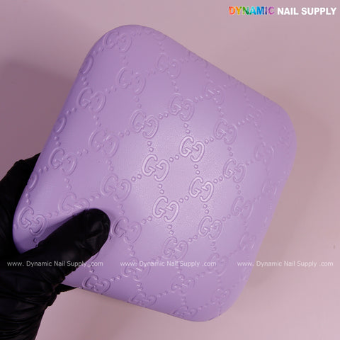 (Violet GC Engrave)  Leather Elbow Cushion Pad Arm Rest Support for Manicure or Pedicure