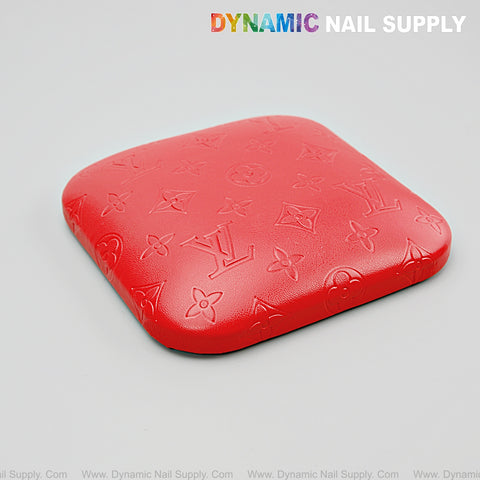 (Red LV Engrave) Elbow Pad for Nail Tech : Soft Pu Leather, Supportive, Built for Long Hours