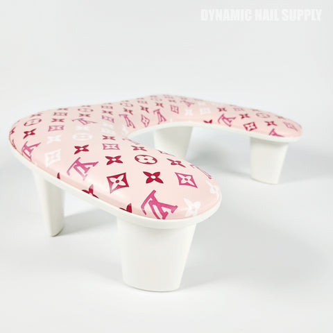 (Luxury Logo) U-SHAPE Microfiber Leather Armrest with Cushion Pillow for Pedicure Manicure (Reposabrazos Para Manicura)