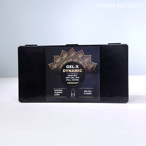 Natural Almond (Long) Full Cover Soft-Gel Nail Tips (Black Box)