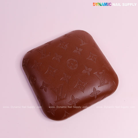 (Chocolate LV Engraved - Stripes Line logo) Elbow Pillow Pad for Nail Tech : Soft Pu Leather, Supportive, Built for Long Hours Usage