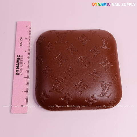 (Chocolate LV Engraved - Stripes Line logo) Elbow Pillow Pad for Nail Tech : Soft Pu Leather, Supportive, Built for Long Hours Usage