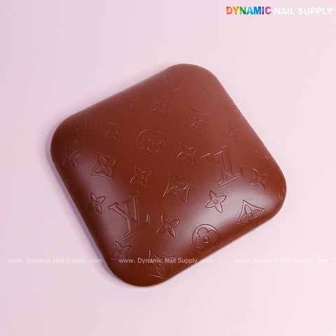 (Chocolate LV Engraved - smooth logo) Elbow Pillow Pad for Nail Tech : Soft Pu Leather, Supportive, Built for Long Hours Usage