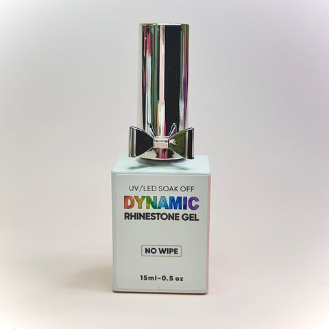 Thick 3D No-Wipe Rhinestone glue Gel in Bottle (+ Liner Brush) for Nail art Design & Chrome application