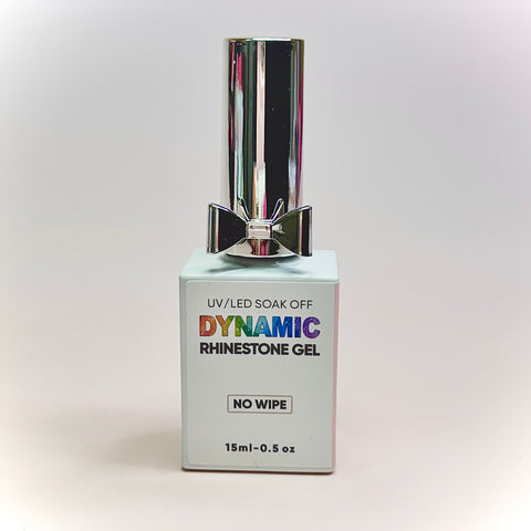 Thick 3D No-Wipe Rhinestone glue Gel in Bottle (+ Liner Brush) for Nail art Design & Chrome application