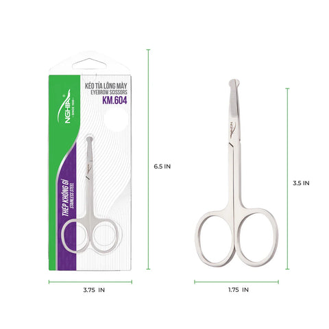 KM. 604 - NGHIA Professional Nose Hair Scissors Round Tips Stainless Steel