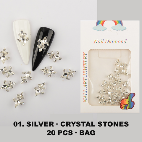 20pcs Saint Fleur De Lis nail charms, inspired by the Louisiana symbol, available in 12 colors—perfect nail art accents.