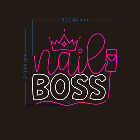"NAIL BOSS" Bright LED Sign for Salon, Spa & Beauty Room Decoration