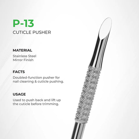 P-13 – NGHIA Professional Double-Function Cuticle Pusher (Oval & Cylinder)