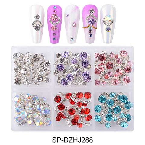 60 pcs Luxury Water Drop Shape Nail Charms with Rhinestone for Designer