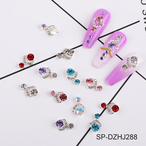 60 pcs Luxury Water Drop Shape Nail Charms with Rhinestone for Designer