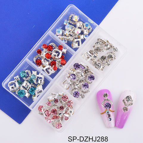 60 pcs Luxury Water Drop Shape Nail Charms with Rhinestone for Designer