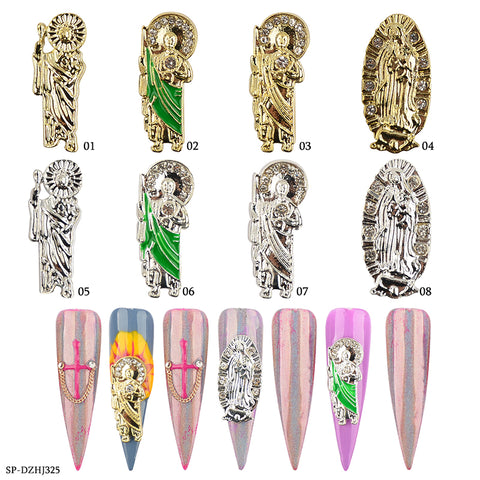 (10 pcs/ bag) Religious charms for vintage nails art design (San Judas / Virgin Mary)