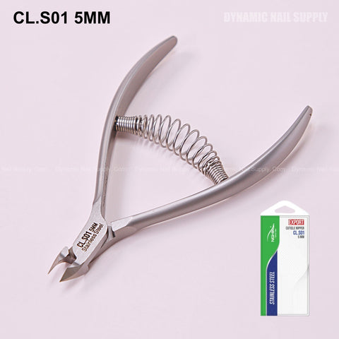 CL.S01 5MM - Professional Cuticle Nippers Spiral Springs Stainless Steel