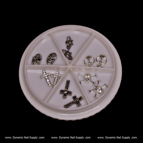 3D Halloween Nails Charms (Skulls / Skeleton / Crosses)