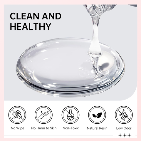 Thick 3D No-Wipe Rhinestone glue Gel in Bottle (+ Liner Brush) for Nail art Design & Chrome application