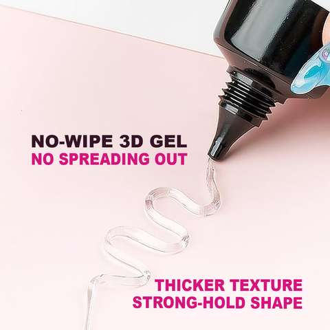 No-wipe 3D Gel (strong-hold) for Nail art Decoration & Chrome base
