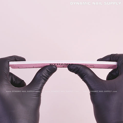 Square Acrylic-Nail files Grit 100/180 - Pack 25 - Pink Double-side with Hard board - Medium and Fine