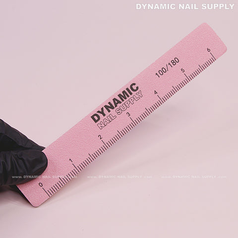Square Acrylic-Nail files Grit 100/180 - Pack 25 - Pink Double-side with Hard board - Medium and Fine