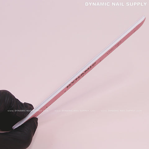 Square Acrylic-Nail files Grit 100/180 - Pack 25 - Pink Double-side with Hard board - Medium and Fine