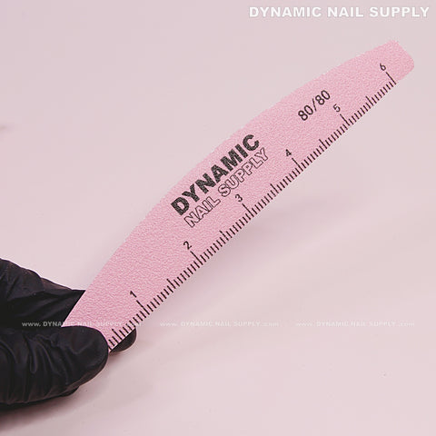 Half-moon Nail files Grit 80/80 Coarse - Pack 25 (Pink) - Double-side with Emery board