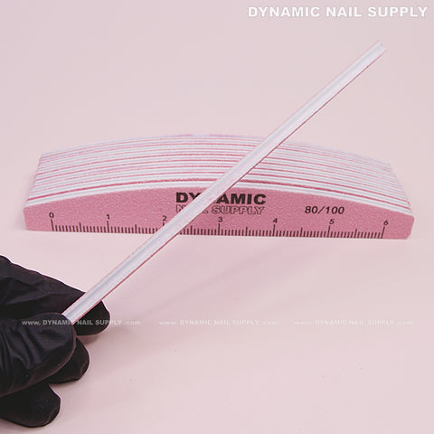 Half-moon Nail files Grit 80/80 Coarse - Pack 10 - Pink - Double-side with Hard board