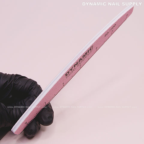 Half-moon Acrylic-Nail files Grit 80/100 - Pack 25 - Pink Double-side with Hard board