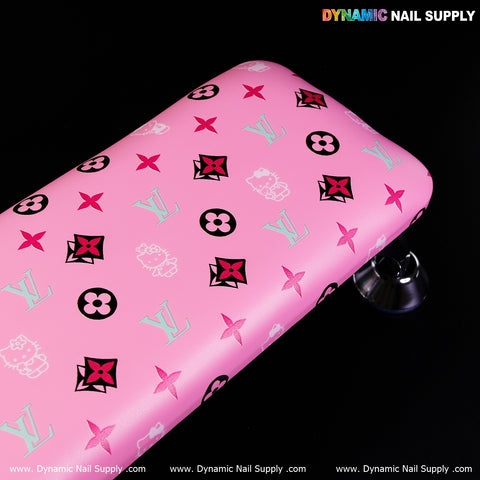 Cat face and LV Microfiber Leather Armrest with Resting Pillow for Pedicure and Manicure (Reposabrazos Para Manicura)