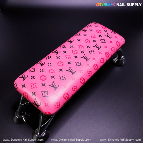 (R017 hotpink LV) Leather Armrest with Cushion Pillow for Pedicure Manicure (Reposabrazos Para Manicura)