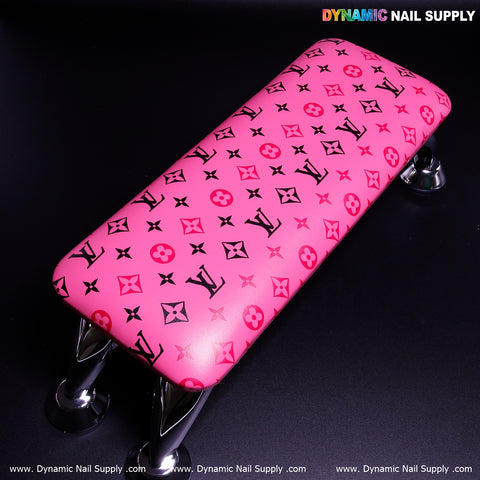(R017 hotpink LV) Leather Armrest with Cushion Pillow for Pedicure Manicure (Reposabrazos Para Manicura)