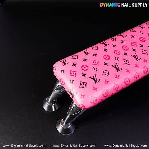 (R017 hotpink LV) Leather Armrest with Cushion Pillow for Pedicure Manicure (Reposabrazos Para Manicura)