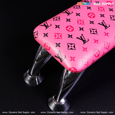 (R017 hotpink LV) Leather Armrest with Cushion Pillow for Pedicure Manicure (Reposabrazos Para Manicura)
