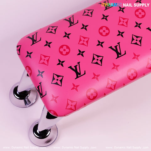 (R017 hotpink LV) Leather Armrest with Cushion Pillow for Pedicure Manicure (Reposabrazos Para Manicura)