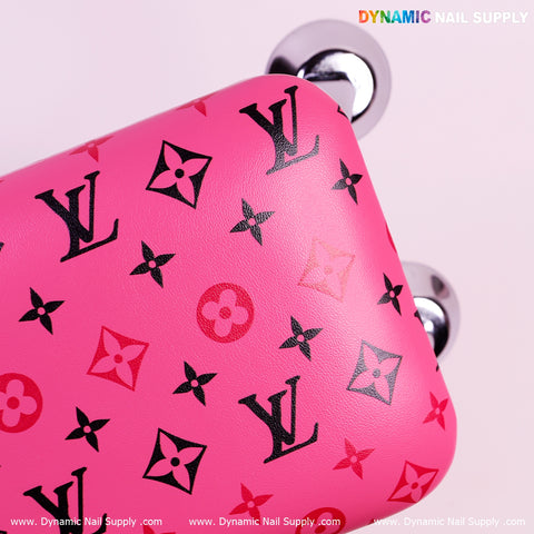 (R017 hotpink LV) Leather Armrest with Cushion Pillow for Pedicure Manicure (Reposabrazos Para Manicura)