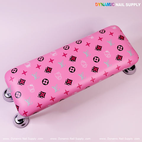 Cat face and LV Microfiber Leather Armrest with Resting Pillow for Pedicure and Manicure (Reposabrazos Para Manicura)