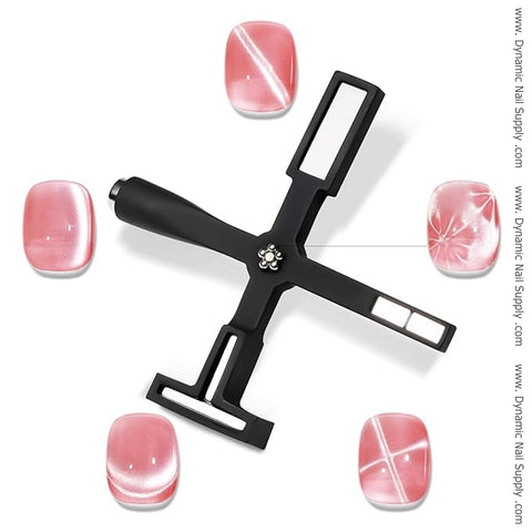 Upgraded 5-in-1 Magnet Tool Bar for Cat eye gel polish (Black Silicone handle)