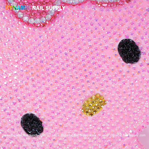 Sparkling Hell0 Kitty Mirror (Pink Rhinestones Engraved) Cute Cat Face Cosmetic Vanity Makeup Mirror