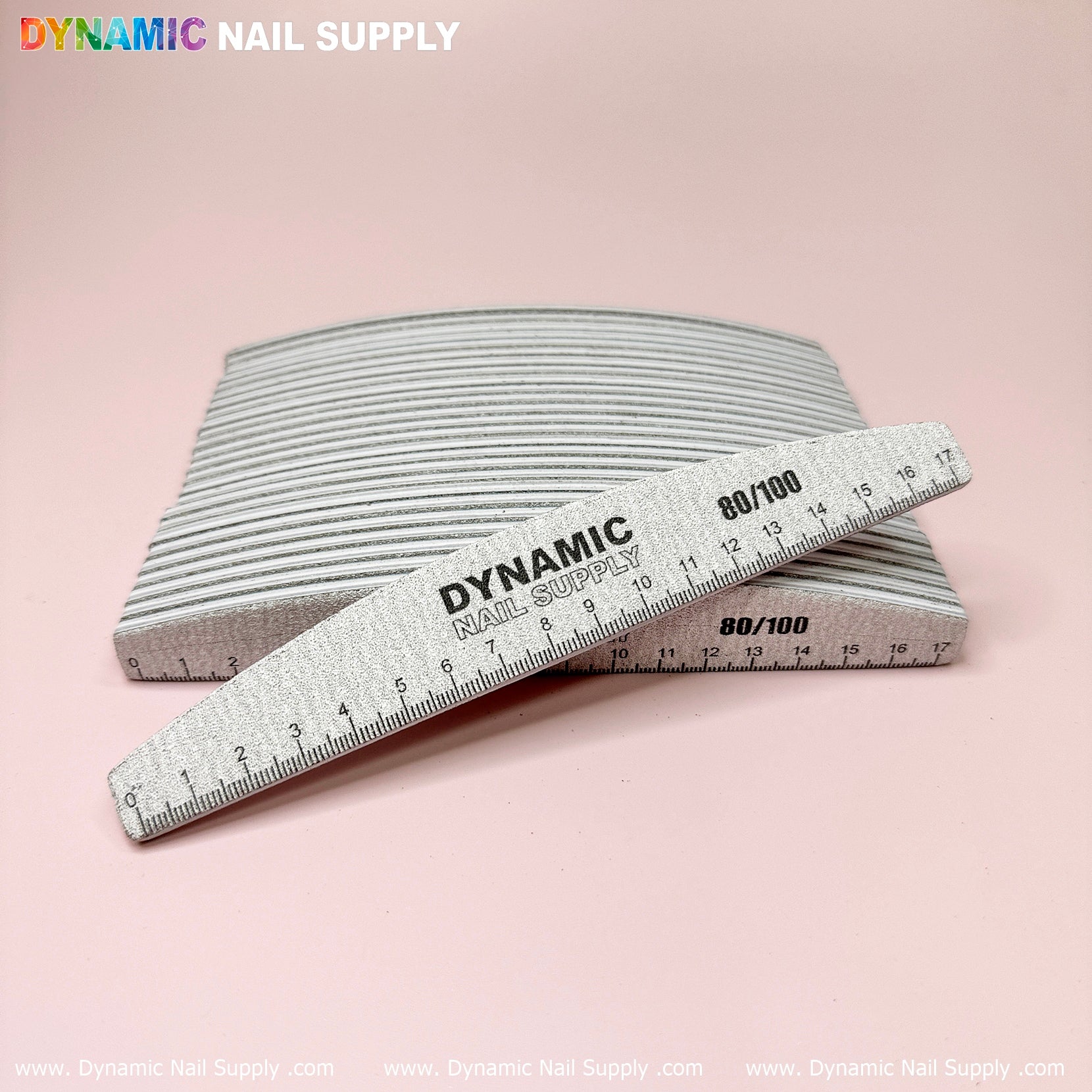 Professional Half-moon Nail Files (25 pcs) grit 80/100 Hard Emery Boar ...