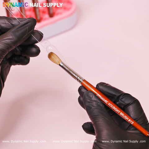 Dynamic 100% Kolinsky Hair Brush - Wooden Handle Brush (Crimped/ Flat/ Round) for Acrylic Nails Application