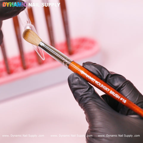 Dynamic 100% Kolinsky Hair Brush - Wooden Handle Brush (Crimped/ Flat/ Round) for Acrylic Nails Application