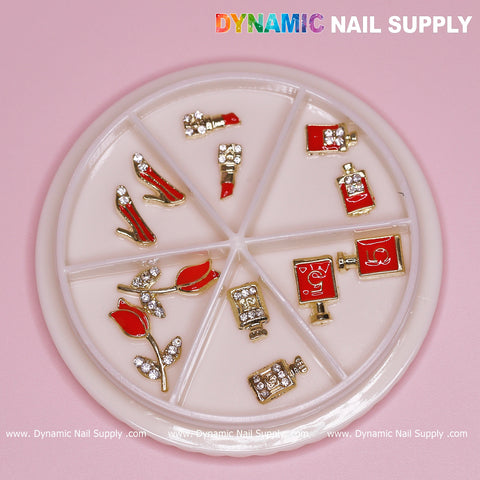 12 pcs Valentines Nail charms for designer (Lipstick/Shoes/Perfume)