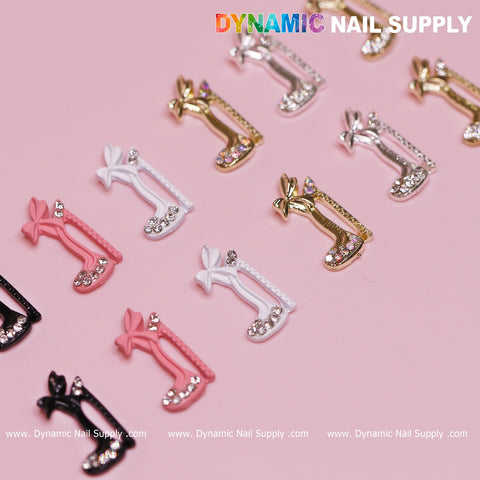 12 pcs Luxury 3D Shoes shaped Nail Charms (Rhinestone engraved) for Valentines Nail Designs
