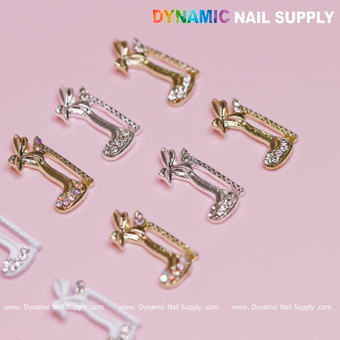 12 pcs Luxury 3D Shoes shaped Nail Charms (Rhinestone engraved) for Valentines Nail Designs